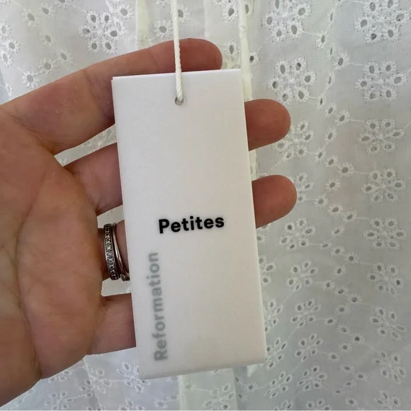 Reformation Olina Eyelet Pants White size Small Petite NWT - Picture 6 of 8